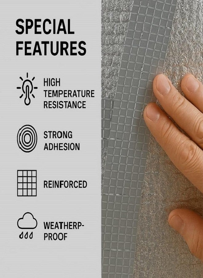 ZUCLLSPA Long-lasting Hold [ 4 Inch ] Adhesive Tape For Wall | Water Leakage Tape | Moisture Resistance Roofing Sheet For House | Window Screen Repair Tape | Prevents Air Leaks In Ducts, Pipe Wrapping - Image 3